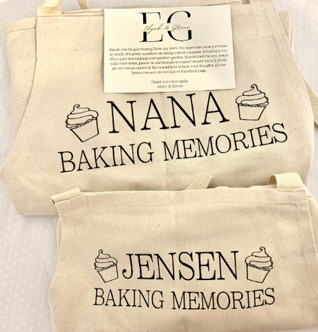 Personalised Baking Memories Apron - Children's Apron and Adult Apron