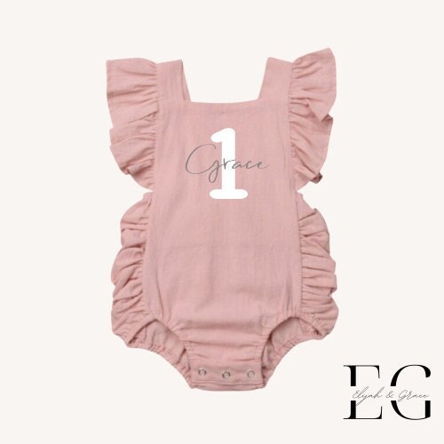 1st Birthday Baby Romper - Personalised With Name