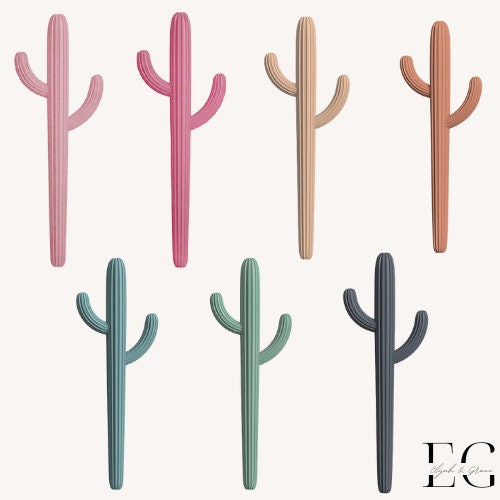 Cactus Baby Teether and Straw With Brush - Choice Of 7 Colours