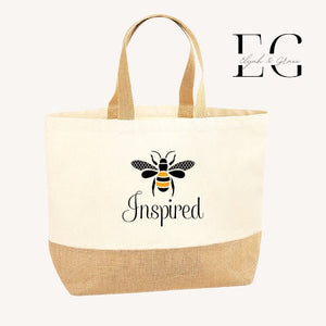 Bee Inspired Shopping Jute Bag - Ideal Market Bag/Study Bag/Shopping Bag