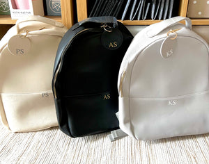 Boutique  PU Leather Personalised Backpack Personalised With Initials - Perfect For Travelling