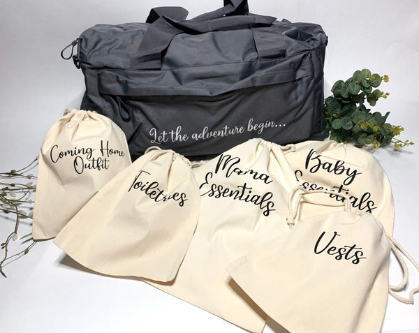 Let The Adventure Begin Holdall Bag - Perfect as a Hospital Bag/Labour Bag/New Baby Baby