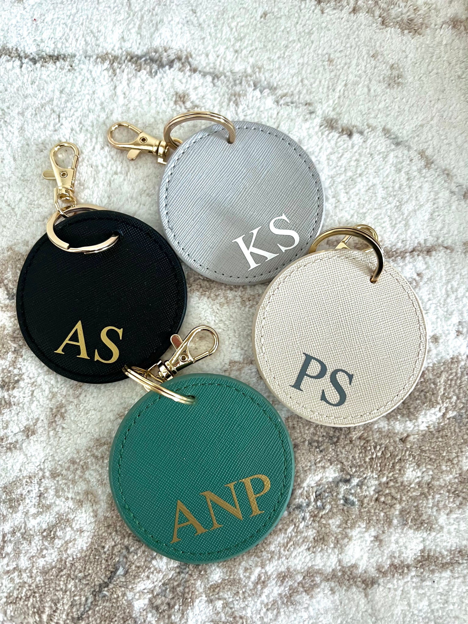 Boutique PU leather Personalised Keyring In 9 Colour Choices