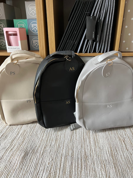 Personalised PU Leather Bag, Backpack and Accessory Bag